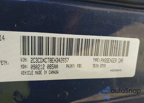 2014 Dodge Charger R/T из США, поврежденный, VIN 2C3CDXCT8EH342657